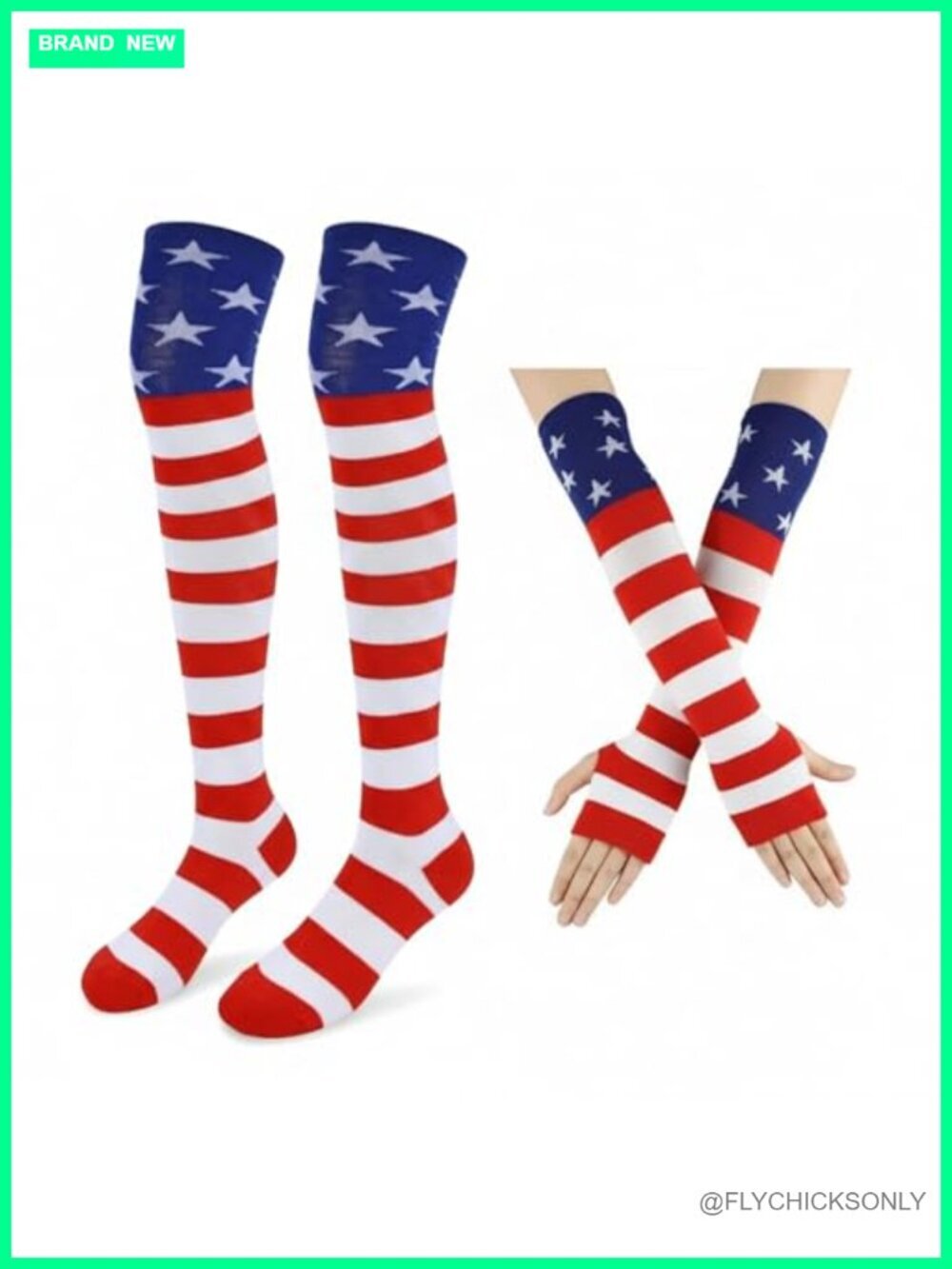 Patriotic Fans Knee High Socks Set - Over Knee Socks for Game Day